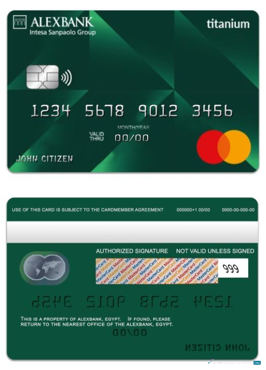 Download Egypt Alexbank titanium mastercard Photoshop template